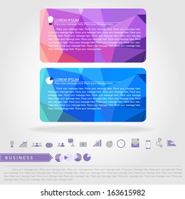 step of banner and business icon vector