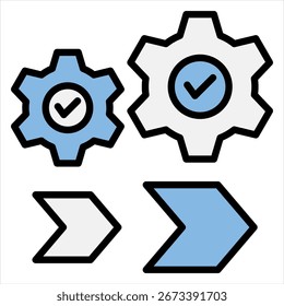 Step Blue Black Single Icon Illustration