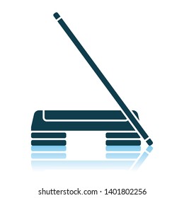 Step Board And Stick Icon. Shadow Reflection Design. Vector Illustration.
