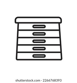 Step Up Box Outline Icon Vector Illustration