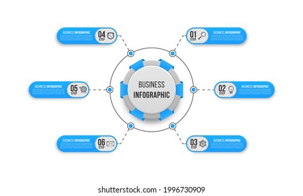 Infografía de negocios de paso. Plantilla para negocios, presentaciones, sitios web, diagrama de flujo. Se puede utilizar para presentaciones, diagramas, informes anuales, diseño de flujo de trabajo.