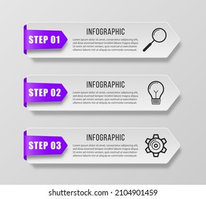 Infografía de negocios de paso. Plantilla para negocios, presentaciones, sitios web, diagrama de flujo.