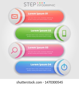 Step business process vector illustration.Circular gradient color elements infographic.