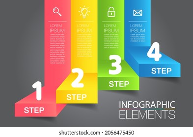 step up of business successful concept. Infographic vector