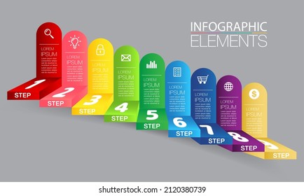 step up of business successful concept. Infographic vector