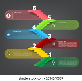 step up of business successful concept. stair infographic vector