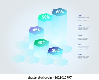 Step by Step 3D Hexagon Bars Infographic