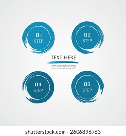 Step by step blue infographic template with 4 options, parts or processes.