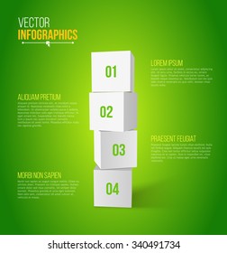 Step by Step Boxes Design in Minimal Style. Template for Infographics / Graphic Design / Website / Presentation / Workflow Layout / Tutorial Layout