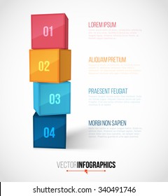 Step by Step Boxes Design in Minimal Style. Template for Infographics / Graphic Design / Website / Presentation / Workflow Layout / Tutorial Layout