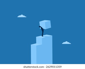 Step by step, businessman climbs up