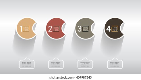 Step by step circle infographic. 4 steps graphics.