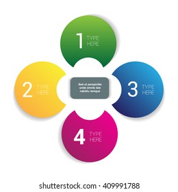 Step by step circle, round design infographic, diagram, chart. 4 steps graphics.