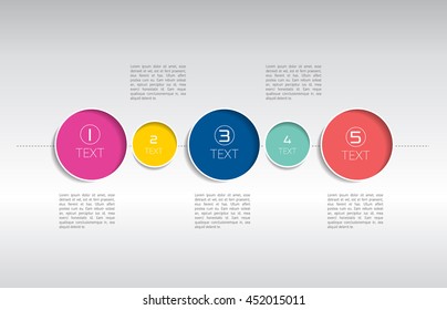 Step by step circle, round infographic, timeline. Vector illustration.