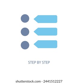 step by step concept line icon. Simple element illustration. step by step concept outline symbol design.