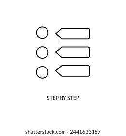 step by step concept line icon. Simple element illustration. step by step concept outline symbol design.