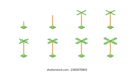 Step by step construction of a palm tree. Vector