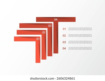 Step by step creative infographic template with 4 options, parts or processes.