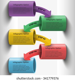 step by step data columns vector infographics