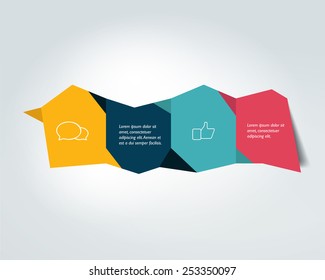 Step by step diagram. Infographic flat tab.