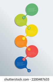 Step by step diagram. Numbered template.