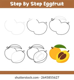Passo A Passo Desenhando Limite Para Crianças. Tutorial De Desenho De Ovos Sobre Como Desenhar. Repetição De Imagem Passo A Passo. Estoque do obturador da ilustração vetorial