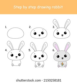 Dibujo paso a paso de conejo para niños