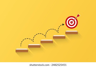 Step by step for goal achievement and business success. Unlock potential and explore opportunities  to achieve ambitions