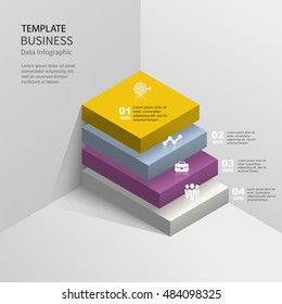 step by step up to the goal of the stairs, vector template infographics