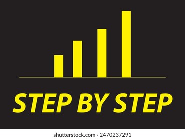 Step by step to grow your business, business success or career, goal, vision, mission, change, movement, quality growing path success concept. Background vector and illustration. 