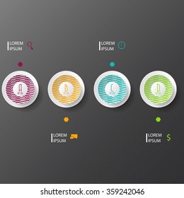 Step by step illustration. Infographics elements. Vector illustration can be used for workflow layout, diagram, number options, web design.