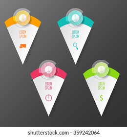 Step by step illustration. Infographics elements. Vector illustration can be used for workflow layout, diagram, number options, web design.