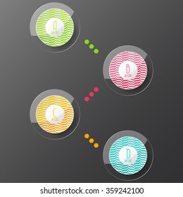 Step by step illustration. Infographics elements. Vector illustration can be used for workflow layout, diagram, number options, web design.