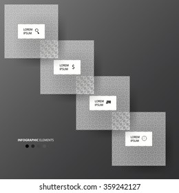 Step by step illustration. Infographics elements. Vector illustration can be used for workflow layout, diagram, number options, web design.
