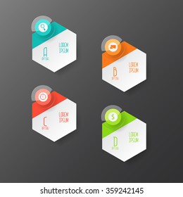Step by step illustration. Infographics elements. Vector illustration can be used for workflow layout, diagram, number options, web design.