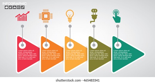 Step by step infographic can be used for workflow layout, diagram, chart, number options, web design.