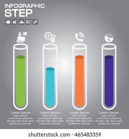 Step by step infographic can be used for workflow layout, diagram, chart, number options, web design.