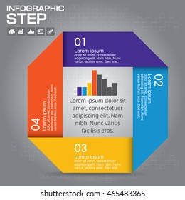 Step by step infographic can be used for workflow layout, diagram, chart, number options, web design.