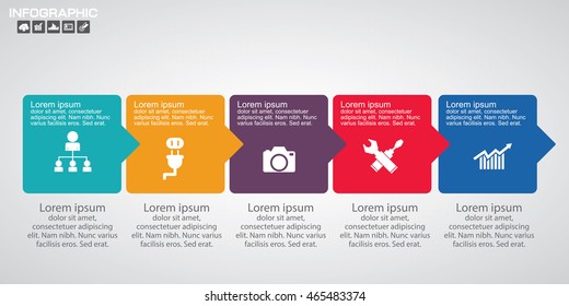 Step by step infographic can be used for workflow layout, diagram, chart, number options, web design.