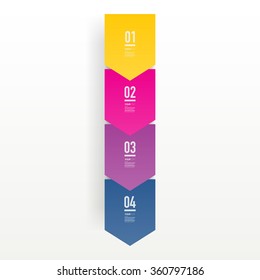 Step by step infographic design 3d boxes on simple background with numbers and text  can be used for workflow layout, diagram, chart, number options, web design.  Eps 10 stock vector illustration 