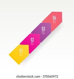Step by step infographic design 3d boxes on simple background with numbers and text 
can be used for workflow layout, diagram, chart, number options, web design. 
Eps 10 stock vector illustration 