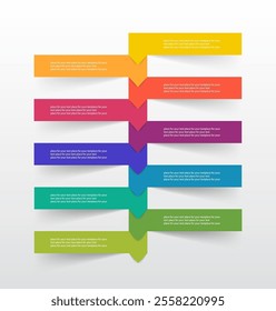 Step by step infographic template with 10 options, parts or processes. Arrows concept.