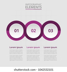 Step by step infographic. Template with 3 numbers can be used for workflow layout, diagram, chart, number options, web design, business presentation, trainings.
