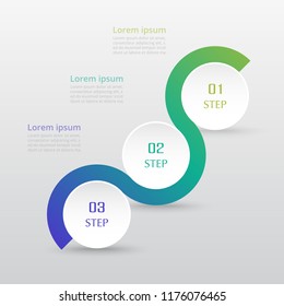 Step by step infographic. Template with 3 numbers can be used for workflow layout, diagram, chart, number options, web design, business presentation, trainings.
