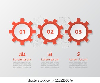 Step by step infographic. Template with 3 numbers can be used for workflow layout, diagram, chart, number options, web design, business presentation, trainings.