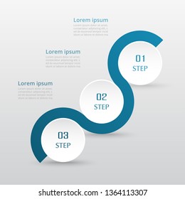 Step by step infographic. Template with 3 numbers can be used for workflow layout, diagram, chart, number options, web design, business presentation, trainings.