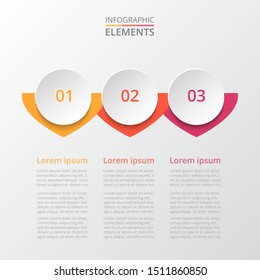 Step by step infographic. Template with 3 numbers can be used for workflow layout, diagram, chart, number options, web design, business presentation, trainings.