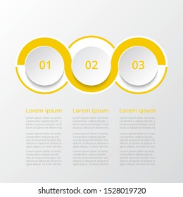 Step by step infographic. Template with 3 numbers can be used for workflow layout, diagram, chart, number options, web design, business presentation, trainings.