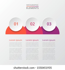 Step by step infographic. Template with 3 numbers can be used for workflow layout, diagram, chart, number options, web design, business presentation, trainings.