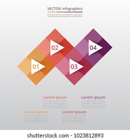 Step by step infographic. Template with 4 numbers can be used for workflow layout, diagram, chart, number options, web design, business presentation, trainings.